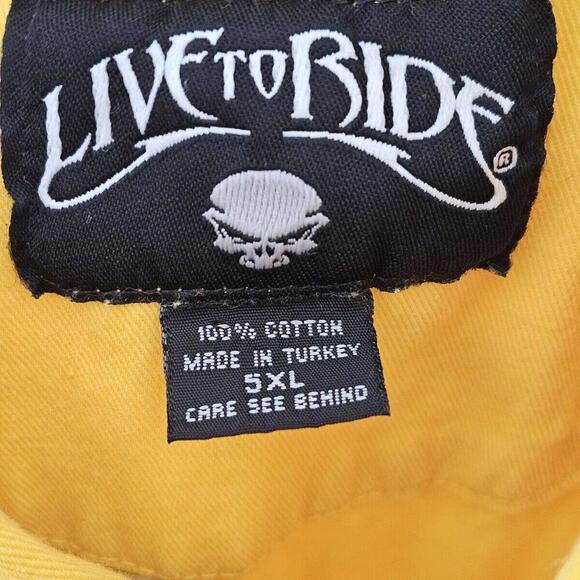 Sturgis Rally 2007 Yellow Sleeveless Denim Motorcycle Bike Week Shirt Mens 5XL - Picture 7 of 12